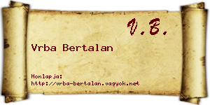 Vrba Bertalan névjegykártya