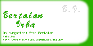 bertalan vrba business card